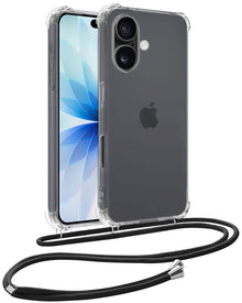 iPhone 17 Hoesje met Koord Backcover Shockproof - Transparant