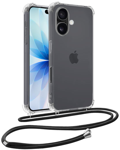 iPhone 17 Hoesje met Koord Backcover Shockproof - Transparant