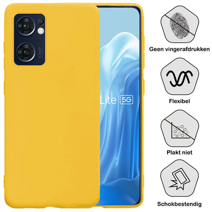 OPPO Find X5 Lite Hoesje Siliconen Backcover Lichtgewicht - Geel