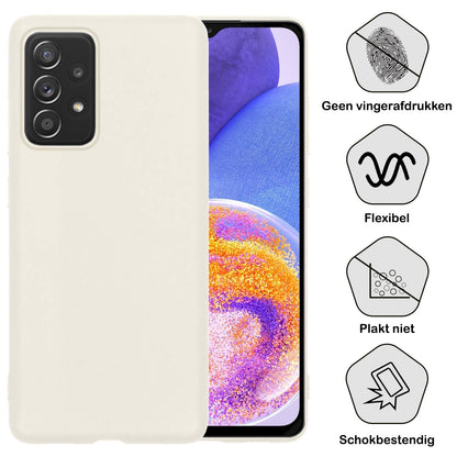 Samsung A23 Hoesje Siliconen Backcover Lichtgewicht - Wit
