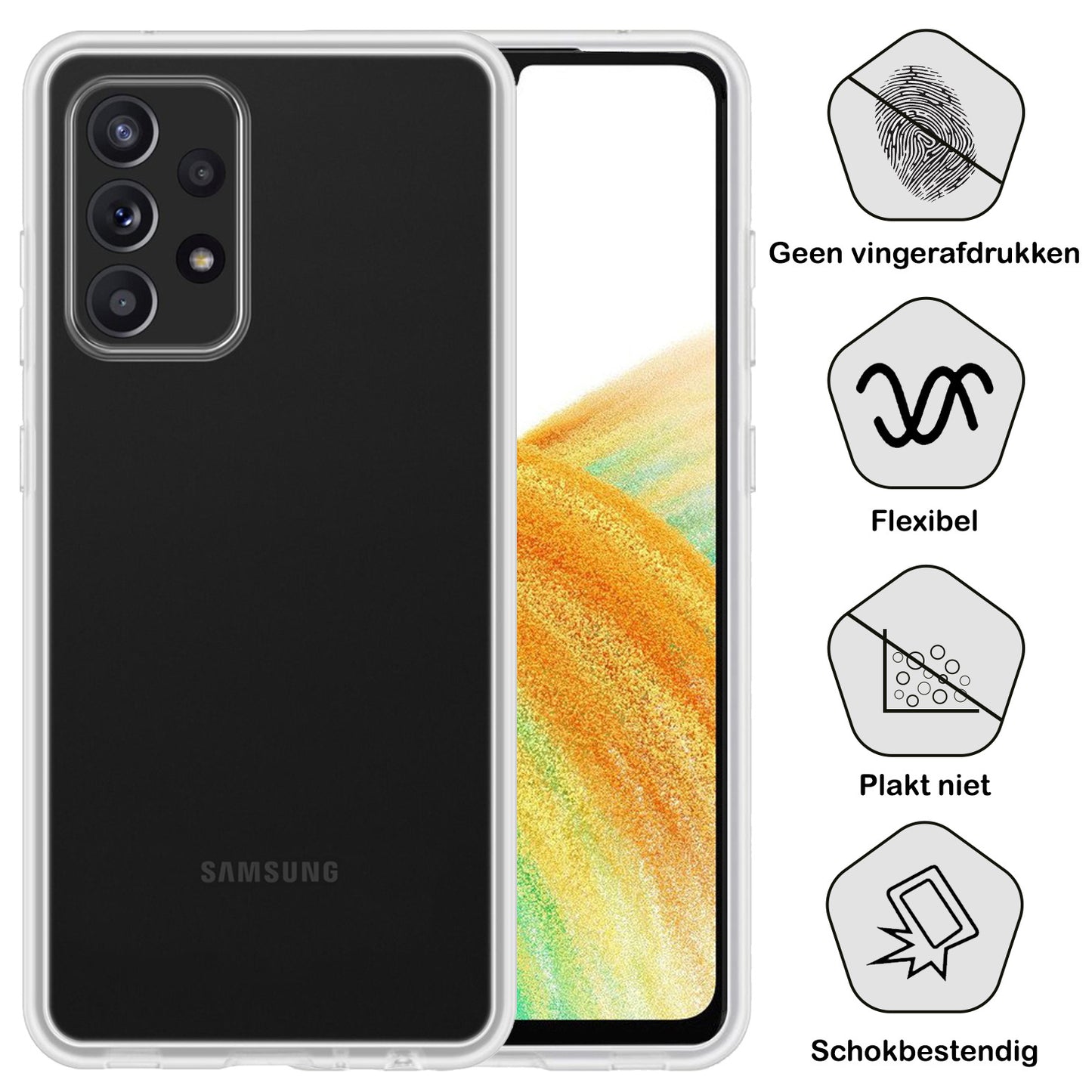 Samsung A33 Hoesje Siliconen - Transparant