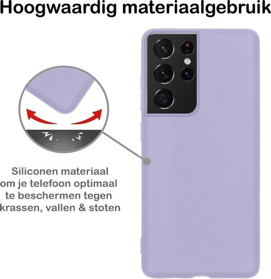 Samsung S21 Ultra Hoesje Siliconen - Lila