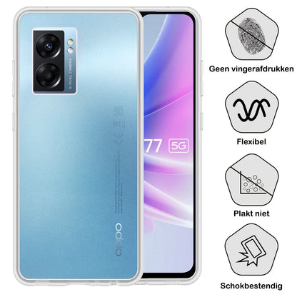 OPPO A77 Hoesje Siliconen - Transparant