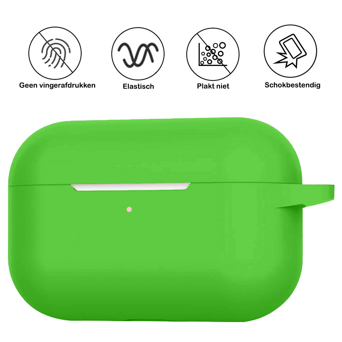 AirPods Pro 2 Hoesje Siliconen met Clip - Groen