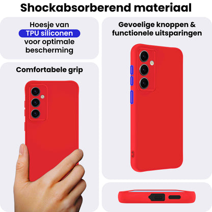 Samsung S25 Plus Hoesje Siliconen Backcover Lichtgewicht - Rood