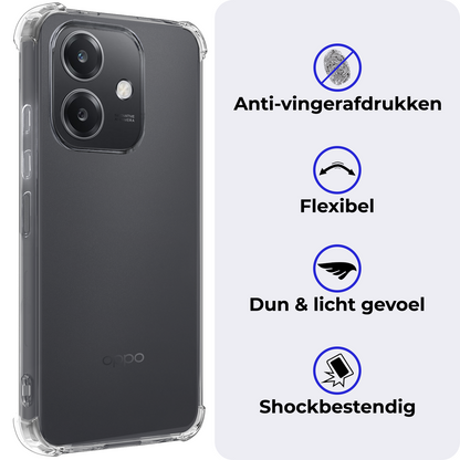 OPPO A40 Hoesje Shockproof Backcover Siliconen - Transparant