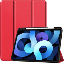 iPad Air 2020 Trifold Bookcase Hoes met Penhouder voor Apple Pen - Rood