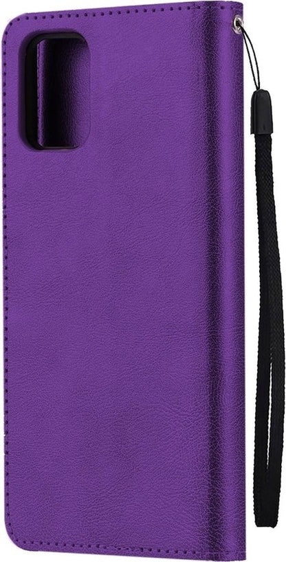 Samsung A71 Hoesje Bookcase Cover met Kaarthouder - Paars