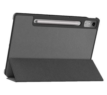 Lenovo Tab P12 Trifold Bookcase Hoes met Penhouder Lenovo Pen - Grijs