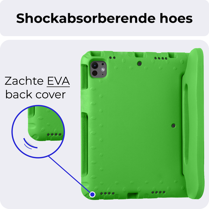 iPad Pro 2024 (11 inch) Kinderhoes Shockabsorberend Foam - Groen