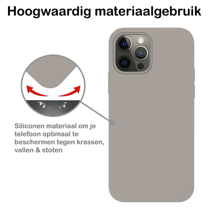 iPhone 13 Pro Max Hoesje Siliconen Backcover Lichtgewicht - Grijs