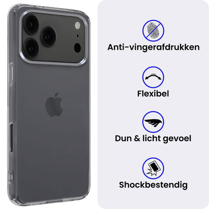 iPhone 17 Pro Hoesje Siliconen Backcover Lichtgewicht - Transparant