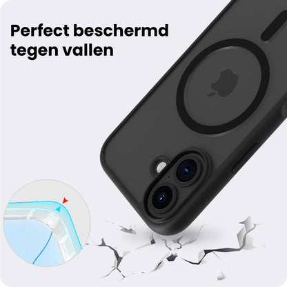 iPhone 17 Hoesje Geschikt voor Magsafe Backcover Shockproof - Zwart