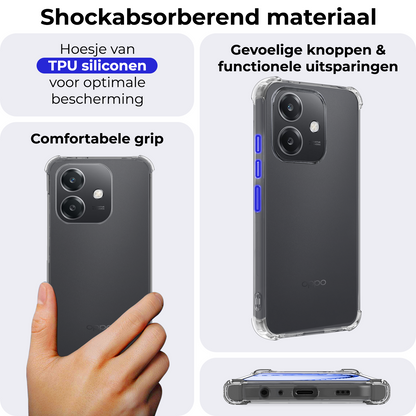 OPPO A40m Hoesje Shockproof Backcover Siliconen - Transparant