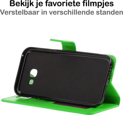 Samsung Galaxy A5 2017 Hoesje Bookcase Cover met Kaarthouder - Groen