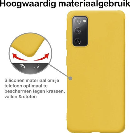 Samsung S20 FE Hoesje Siliconen Backcover Lichtgewicht - Geel