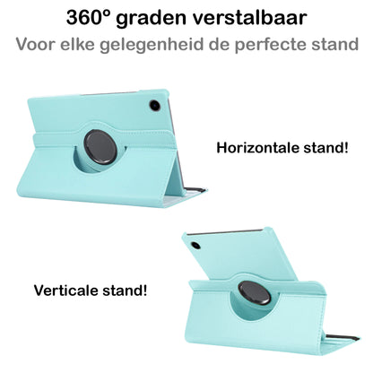 Samsung Galaxy Tab A8 Trifold Bookcase Hoes 360 Graden Draaibaar - Lichtblauw