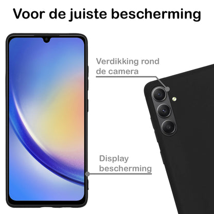 Samsung A34 Hoesje Siliconen Backcover Lichtgewicht - Zwart