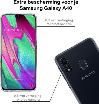 Samsung A40 Hoesje Siliconen Backcover Lichtgewicht - Transparant