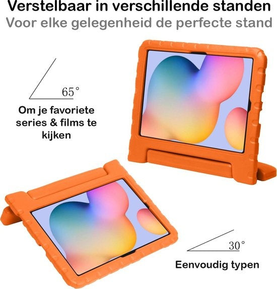 Samsung Galaxy Tab S6 Lite Hoesje Kids Cover Bumper - Oranje