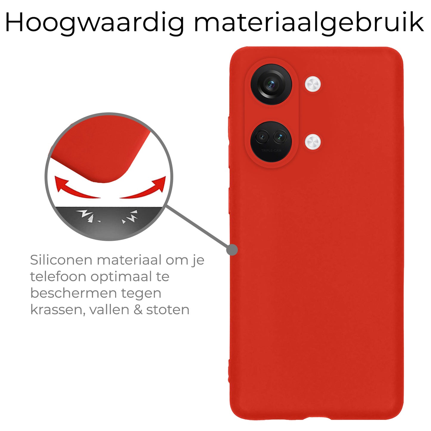 OnePlus Nord 3 Hoesje Siliconen - Rood