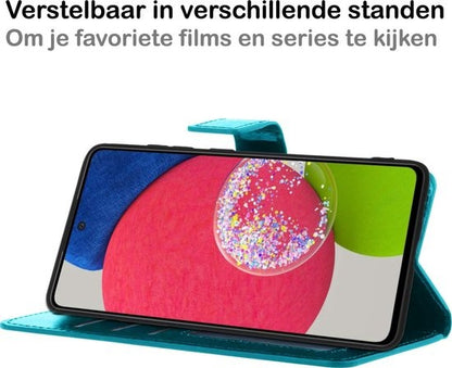 Samsung A52s Hoesje Bookcase Cover met Kaarthouder - Turquoise