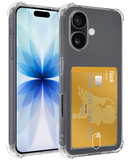 iPhone 17 Hoesje Kaarthouder Backcover Shockproof - Transparant