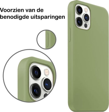 iPhone 12 Pro Max Hoesje Siliconen Backcover Lichtgewicht - Groen