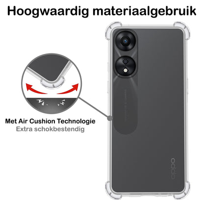 OPPO A78 5G Hoesje Shockproof Backcover Siliconen - Transparant