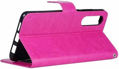 Samsung Galaxy A50 Hoesje Bookcase Cover met Kaarthouder - Donkerroze