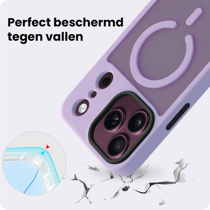 iPhone 18 Pro Max Hoesje Geschikt voor Magsafe Backcover Shockproof - Lila