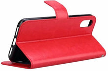 iPhone X Hoesje Bookcase Cover met Kaarthouder - Rood