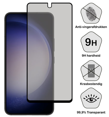 Samsung S23 Plus Screenprotector Privacy Tempered Glass