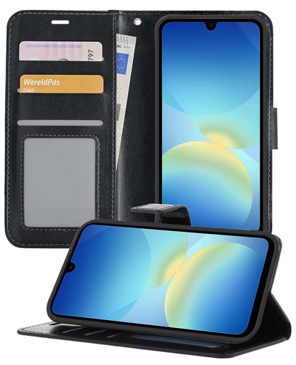 Samsung A26 Hoesje Bookcase Cover met Kaarthouder - Zwart