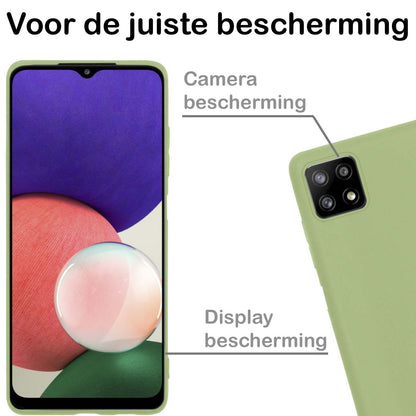 Samsung A22 4G Hoesje Siliconen Backcover Lichtgewicht - Groen