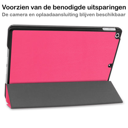 iPad 10.2 2021 Trifold Bookcase Hoes - Roze