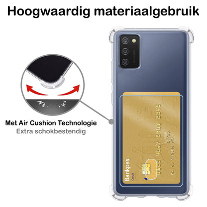 Samsung A02s Hoesje met Pasjeshouder Siliconen - Transparant