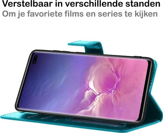 Samsung S10 Hoesje Book Case Kunstleer - Turquoise