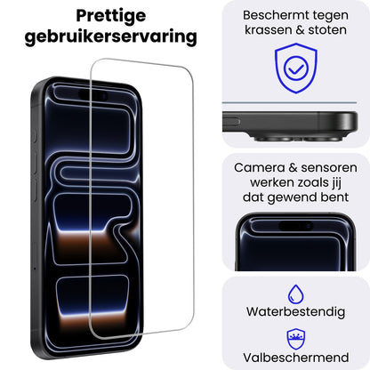 iPhone 17 Pro Screenprotector Gehard Glas - Volledige dekking