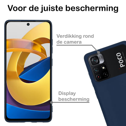 Xiaomi Poco M4 Pro 5G Hoesje Siliconen Backcover Lichtgewicht - Donkerblauw