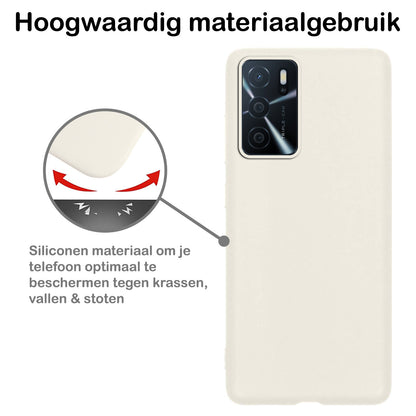OPPO A16s Hoesje Siliconen Backcover Lichtgewicht - Wit