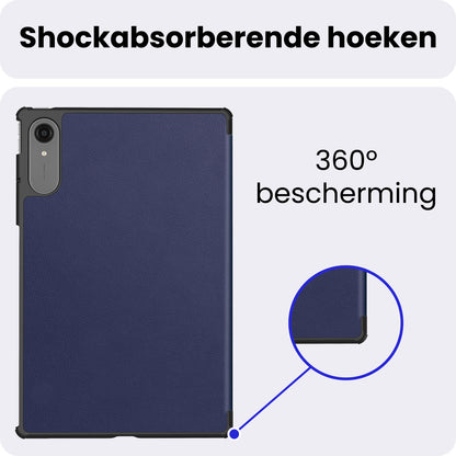 Lenovo Idea Tab Pro Gen 2 Trifold Bookcase Hoes - Donkerblauw