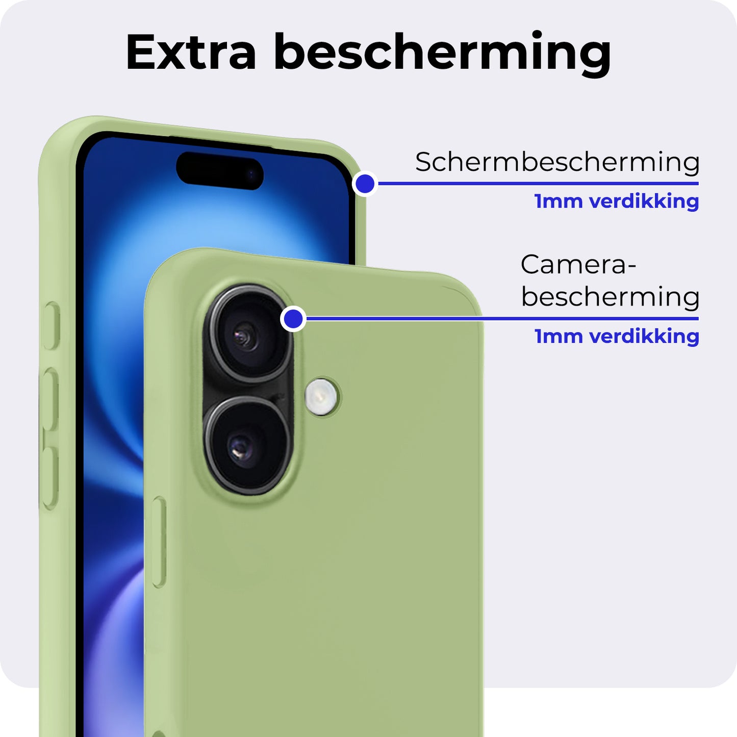 iPhone 16 Hoesje Siliconen - Groen