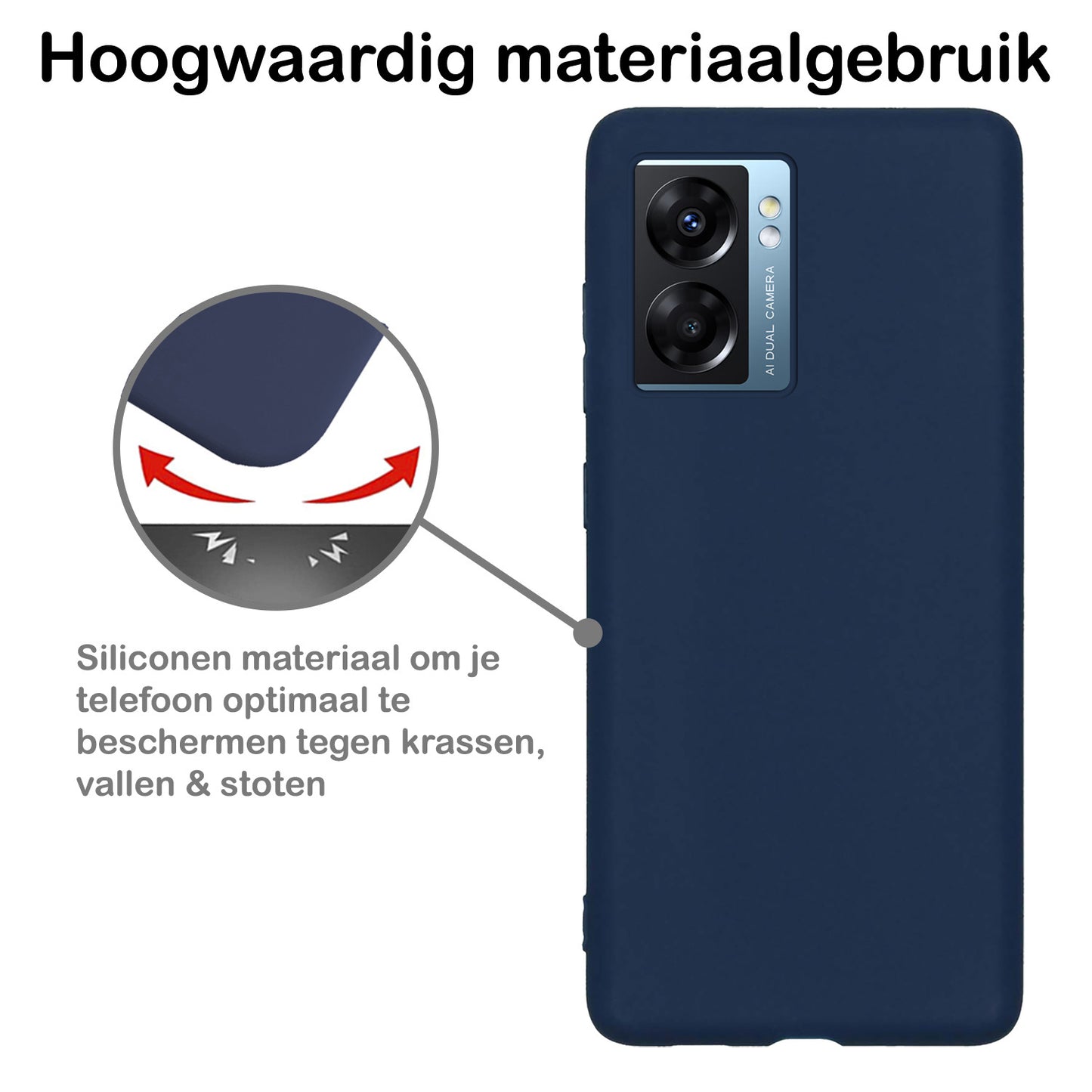 OPPO A77 Hoesje Siliconen - Donkerblauw