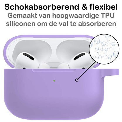 AirPods Pro 2 Hoesje Siliconen met Clip - Lila