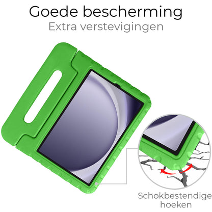 Samsung Galaxy Tab A9 Plus Kinderhoes Shockabsorberend Foam - Groen
