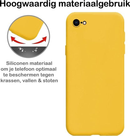 iPhone SE 2020 Hoesje Siliconen Backcover Lichtgewicht - Geel