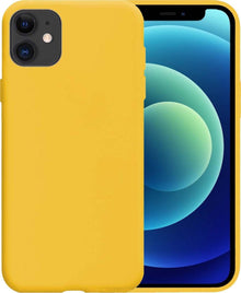 iPhone 12 Hoesje Siliconen Backcover Lichtgewicht - Geel