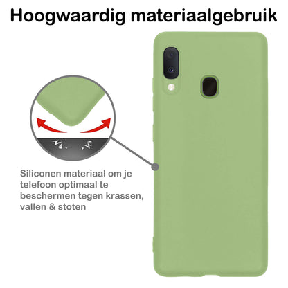 Samsung A20e Hoesje Siliconen Backcover Lichtgewicht - Groen