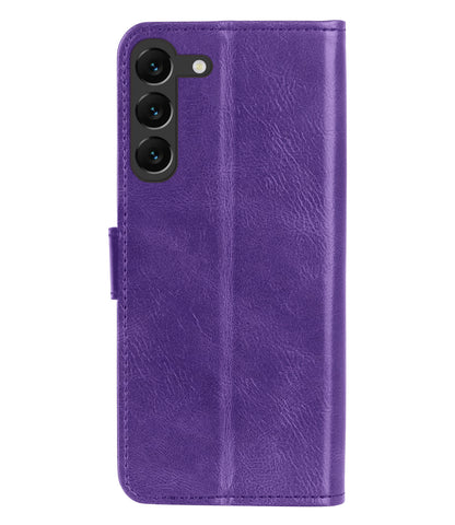 Samsung S23 Hoesje Bookcase Cover met Kaarthouder - Paars